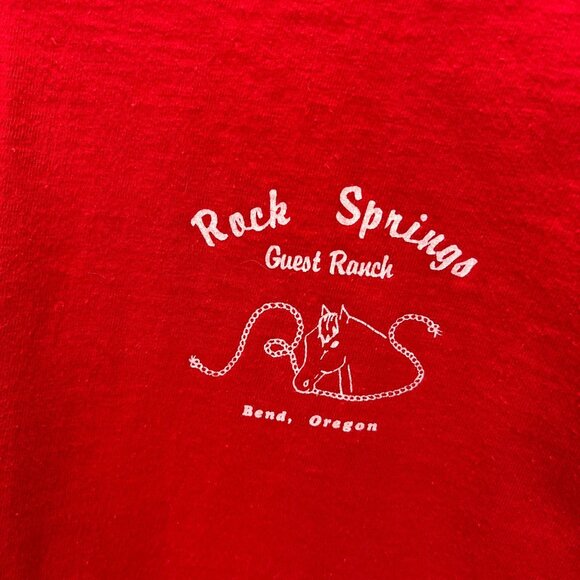 Vintage Rock Springs Guest Ranch Red T-Shirt Womens Small Hanes Beefy USA - Picture 14 of 16